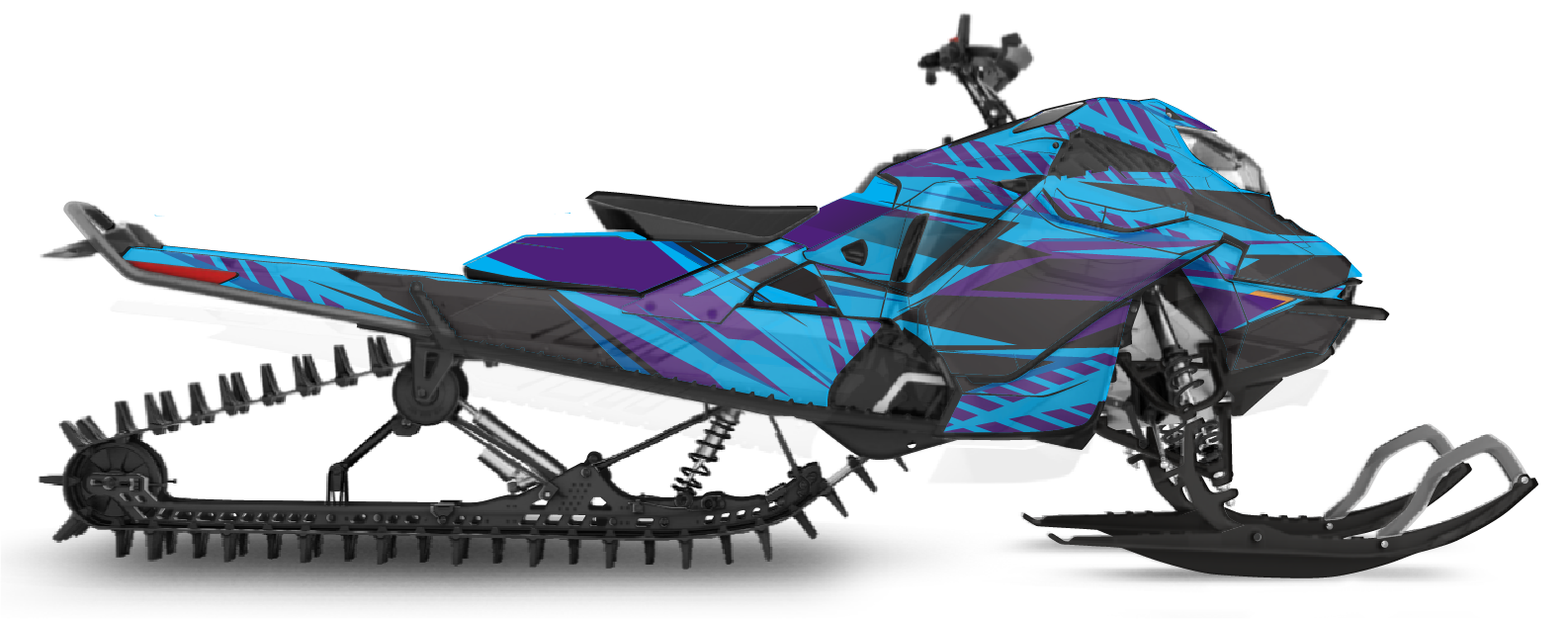 Caution snowmobile wrap